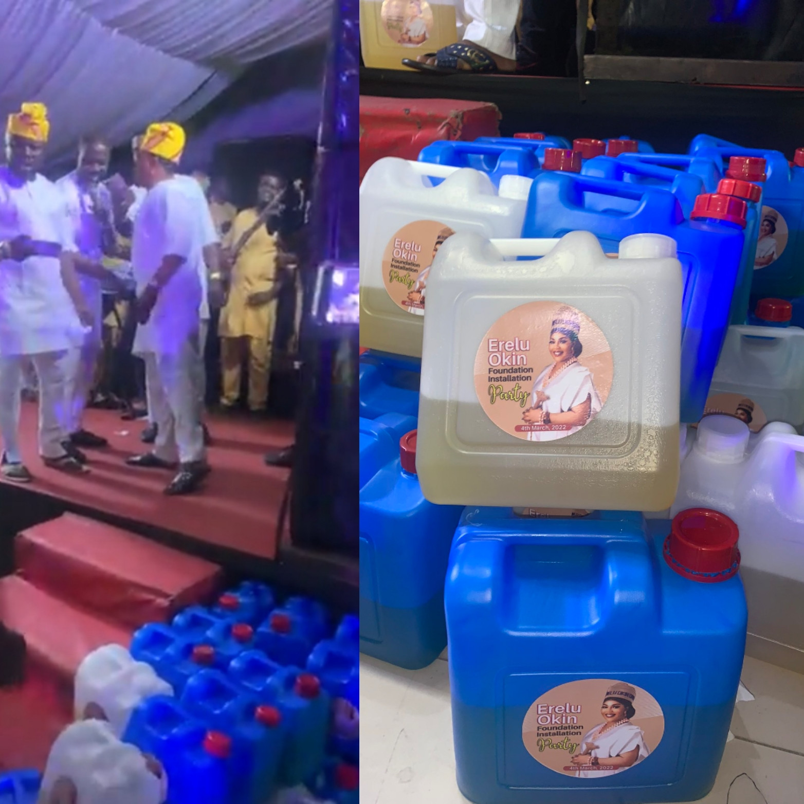 KEGS OF PETROL SHARED AS SOUVENIR AT A PARTY IN NIGERIA (PHOTOS)