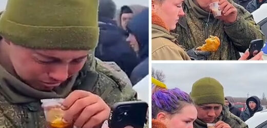 RUSSIAN SOLDIER BREAKS DOWN IN TEARS AS HE’S GIVEN TEA AFTER SURRENDERING WHILE UKRAINIANS CALL HIS MUM ON PHONE (PHOTOS)