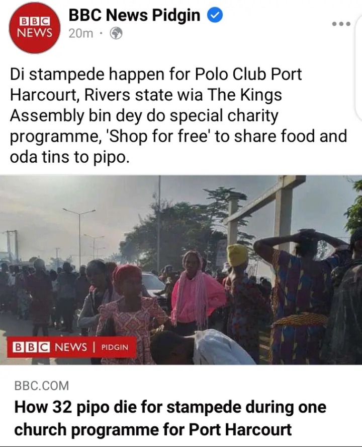 PASTOR CHIBUZOR REACTS AFTER OVER 20 PEOPLE DIED WHILE SEEKING FOOD IN PORT HARCOURT.