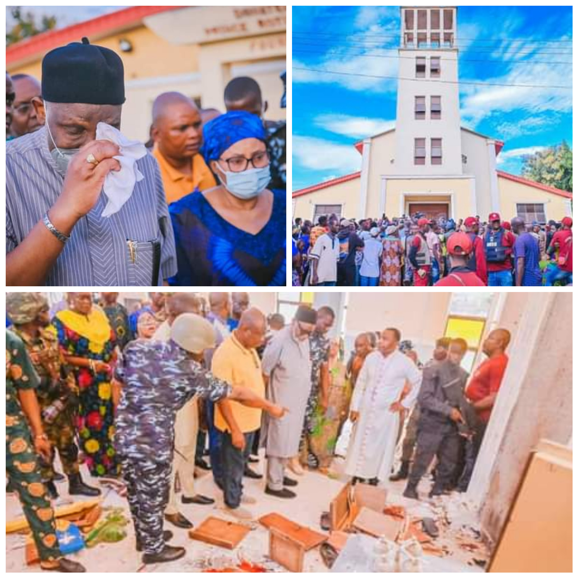 “WHAT WE HAVE SEEN IN AMERICA IS A CHILD PLAY TO WHAT HAPPENED HERE” – GOVERNOR AKEREDOLU VISITS SCENE OF OWO TERROR ATTACK