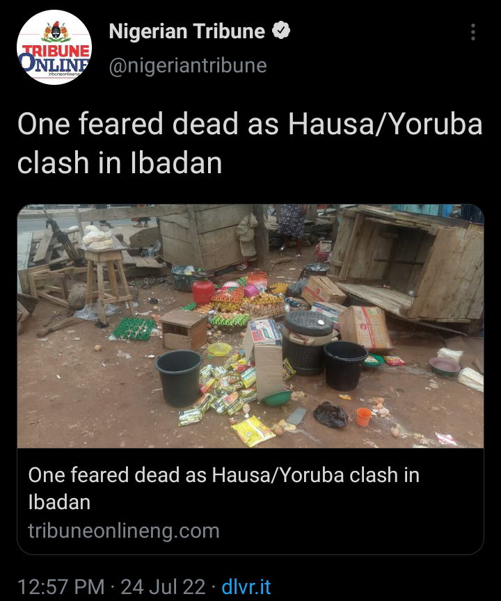 TODAY’S HEADLINES: HAUSA/YORUBA CLASH IN IBADAN, BOLA TINUBU IS NOT MY CANDIDATE – TUNDE BAKARE, NORTHERN NIGERIAN YOUTHS BLOCK ABIA HIGHWAY, PROTEST KILLING OF HERDER, GOVERNOR UZODINMA SACKS 27 IMC CHAIRMEN,