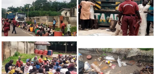 ONDO AMOTEKUN INTERCEPTS TWO TRUCKS CONVEYING 151 SUSPECTED INVADERS WHO HID BEHIND BAGS OF RICE, RECOVERS DANGEROUS CHARMS (PHOTOS)