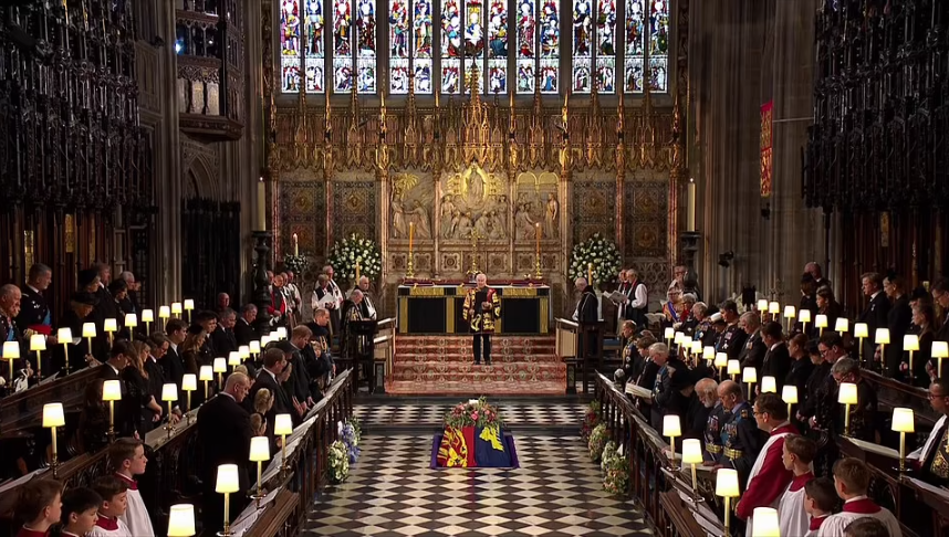 QUEEN’S COFFIN IS LOWERED INTO ST GEORGE’S CHAPEL VAULT TO LIE BESIDE HER BELOVED PHILIP AND PARENTS