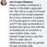 INTERNET STORY: NANNY WORKING IN LEKKI SENDS HER 18-YEAR-OLD DAUGHTER TO SEDUCE MADAM’S HUSBAND… SHE GOT PREGNANT AND BECAME HIS SECOND WIFE