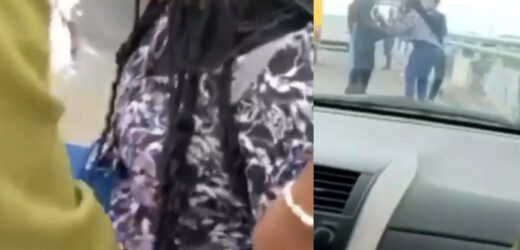 “LEAVE ME ALONE” SUICIDAL WOMAN FIGHTS OFF WITNESSES AS THEY TRY TO STOP HER FROM JUMPING OFF THIRD MAINLAND BRIDGE