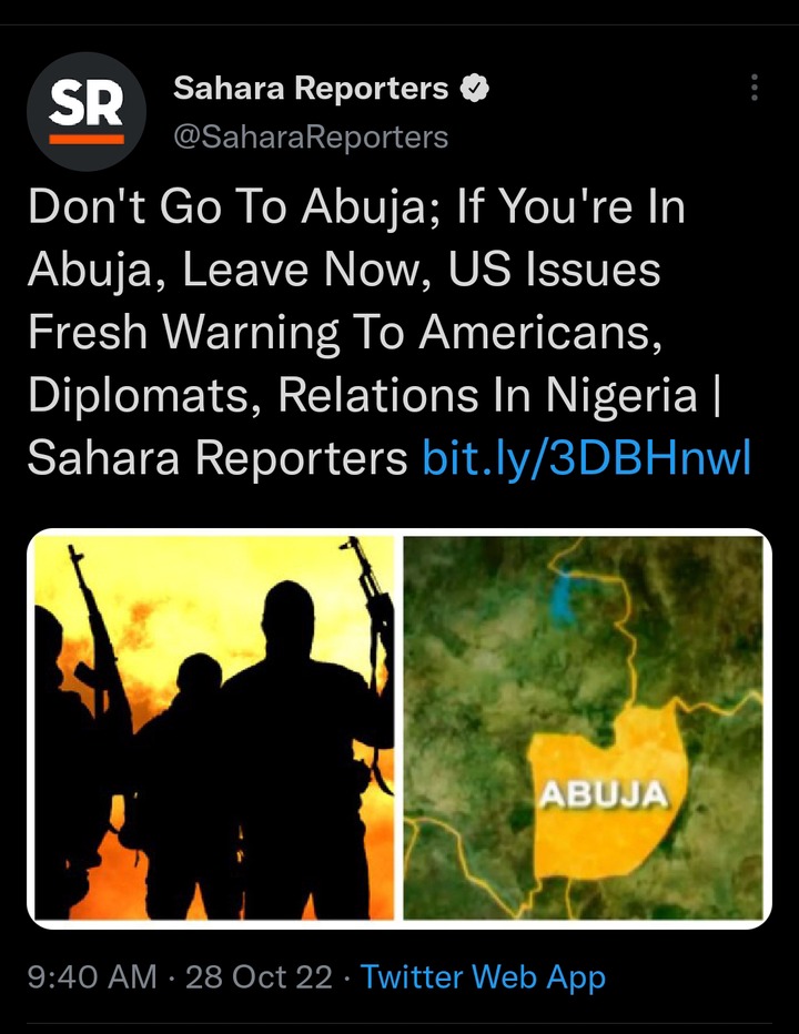 Today’s Headlines: Don’t Go To Abuja, If You’re In Abuja, Leave Now- US, Buhari Returns To Nigeria after participation at first world summit in South Korea