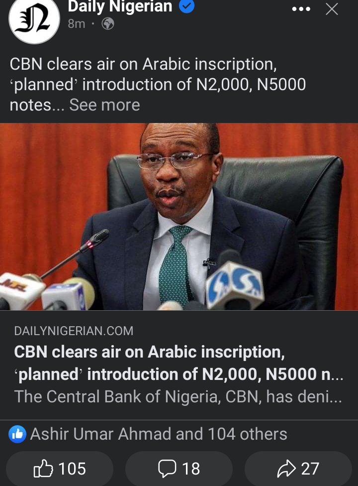 TODAY’S HEADLINES: CBN FINALLY SPEAK ON INTRODUCTION OF N2,000 & 5,000; BANDITS TAKEOVER OGUN COMM.