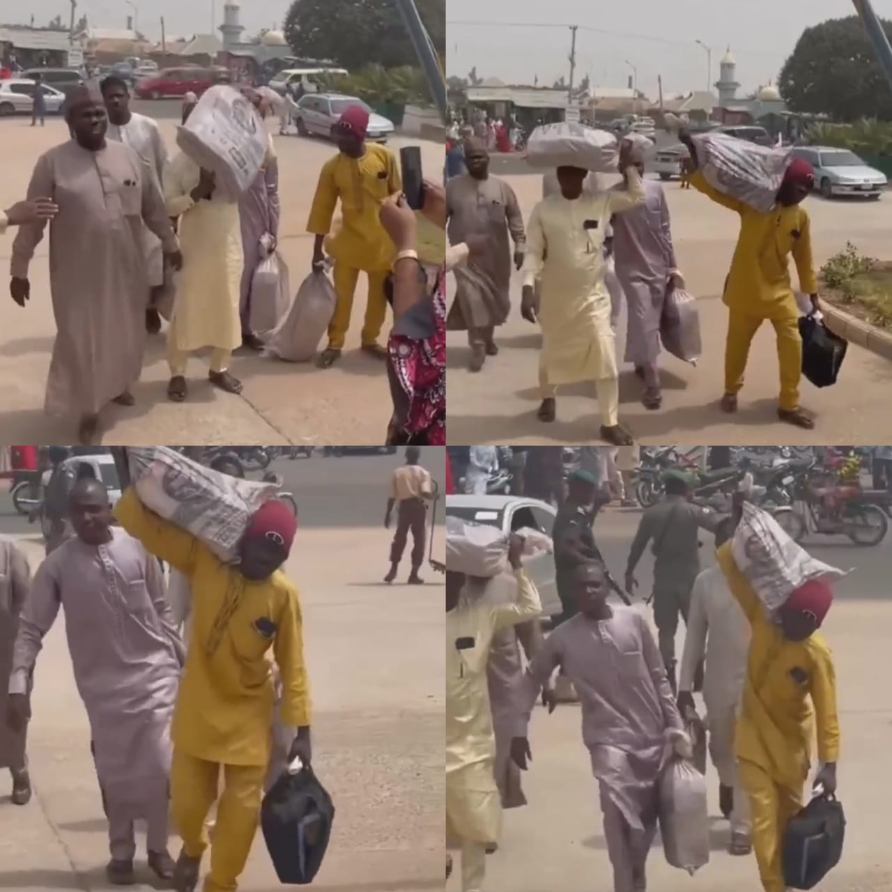 TRENDING PHOTOS OF NIGERIANS ARRIVING CBN OFFICE WITH SACKS OF OLD N500 AND N1000 NOTES