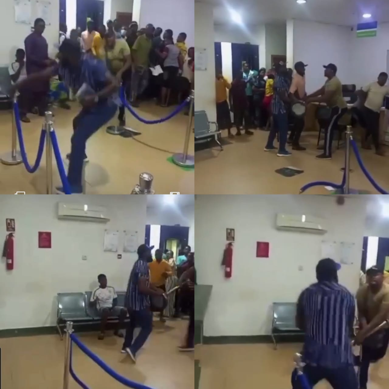 FRUSTRATED NIGERIANS EXCHANGE BLOWS INSIDE BANKING HALL AS NAIRA SCARCITY PERSISTS