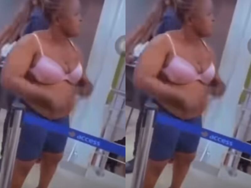NIGERIAN WOMAN STRIPS AT BANKING HALL, DEMANDS THAT HER ‘MISSING MONEY’ BE RETURNED