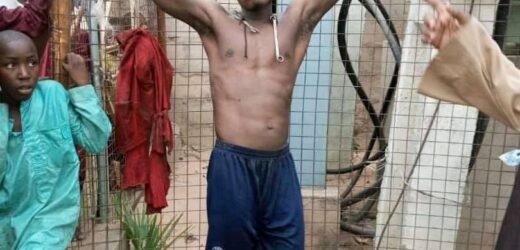 ALLEGED CABLE THIEF CAUGHT AND TIED TO TRANSFORMER IN MAIDUGURI