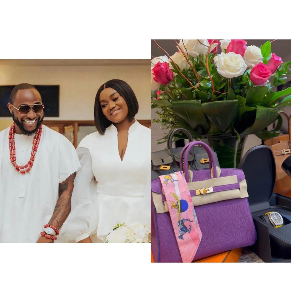 DAVIDO GIFTS HIS WIFE CHIOMA 4 BIRKIN BAGS AND RICHARD MILLE WATCH TO CELEBRATE HER 28TH BIRTHDAY