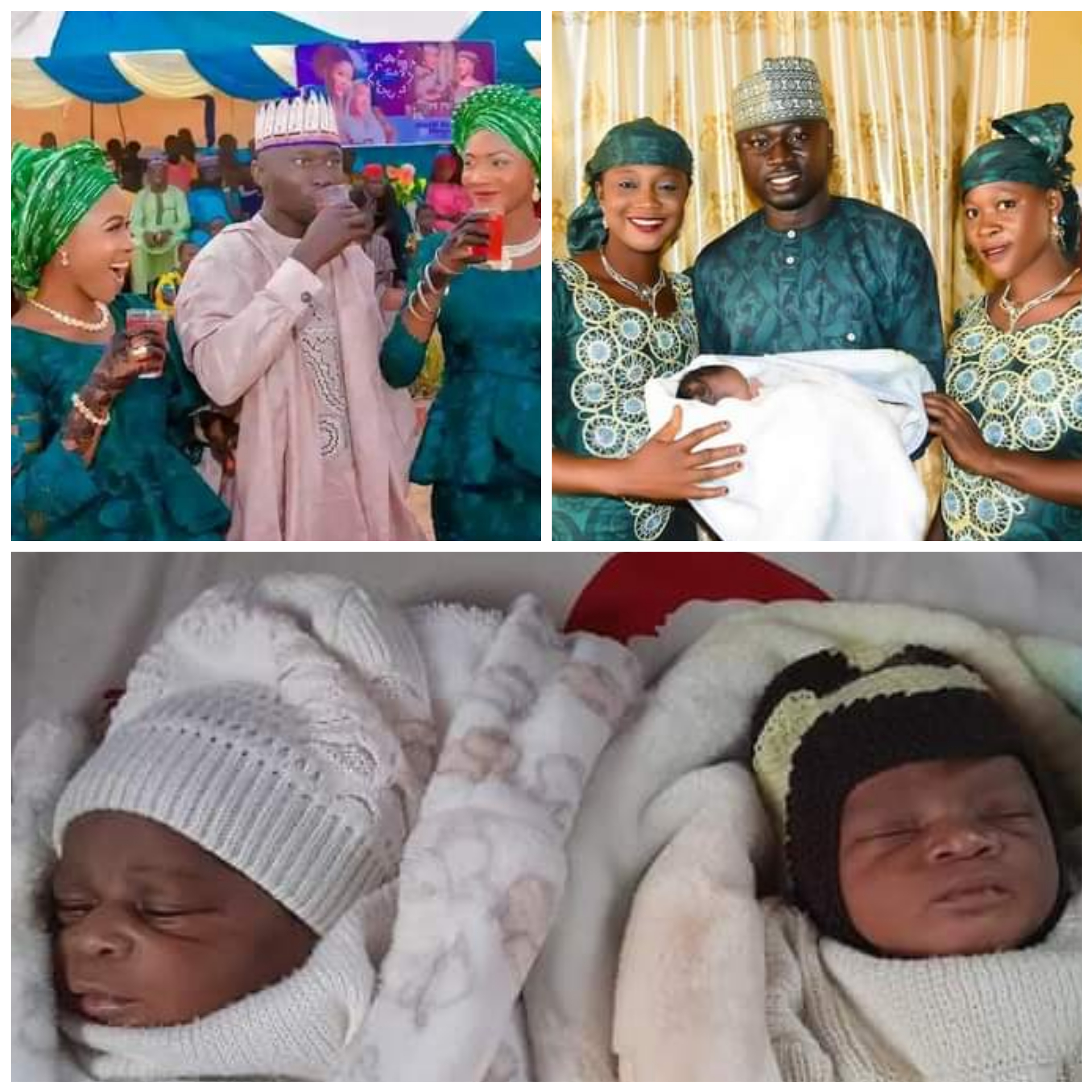 NIGERIAN MAN CELEBRATES AS HIS TWO WIVES GIVE BIRTH WITHIN 24 HOURS