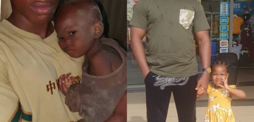 GOOD SAMARITAN WHO RESCUED A 2-YEAR-OLD GIRL ABANDONED ON ROADSIDE IN ENUGU SHARES NEW PHOTO OF THEM