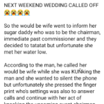 NIGERIAN MAN CALLS OFF HIS WEDDING AFTER HE OVERHEARD BRIDE-TO-BE HAVING S*X WITH HER SUGAR DADDY