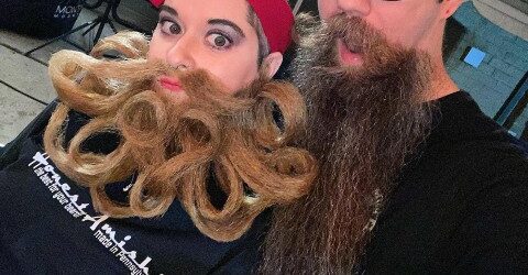 WOMAN BEATS HER HUSBAND TO WIN GOLD IN BEARD COMPETITION