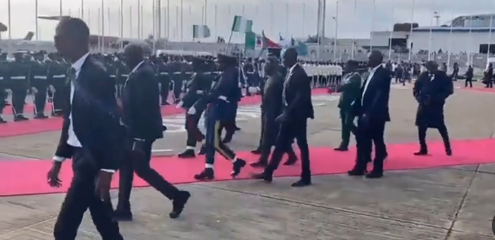 THE ARMED FORCES HOLD A PARADE FOR BOLA TINUBU FOLLOWING HIS RETURN TO COUNTRY AFTER HIS FIRST TRIP ABROAD AS PRESIDENT OF NIGERIA