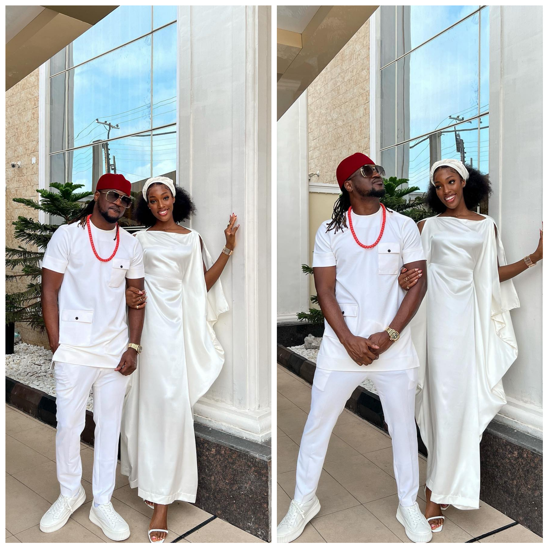 PAUL OKOYE AND HIS GIRLFRIEND STEP OUT TOGETHER IN MATCHING WHITE OUTFITS