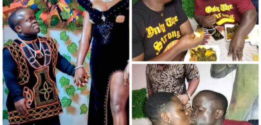 CAMEROONIAN TEACHER WHO WAS REJECTED BY WOMEN DUE TO HIS HEIGHT, PASSIONATELY KISSES HIS WIFE IN NEW PHOTOS