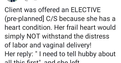DOCTOR NARRATES HOW PREGNANT WOMAN WITH A HEART CONDITION DIED AFTER REFUSING CS BECAUSE HER HUSBAND “HAD AN AGREEMENT WITH GOD THAT SHE WILL DELIVER NORMALLY”