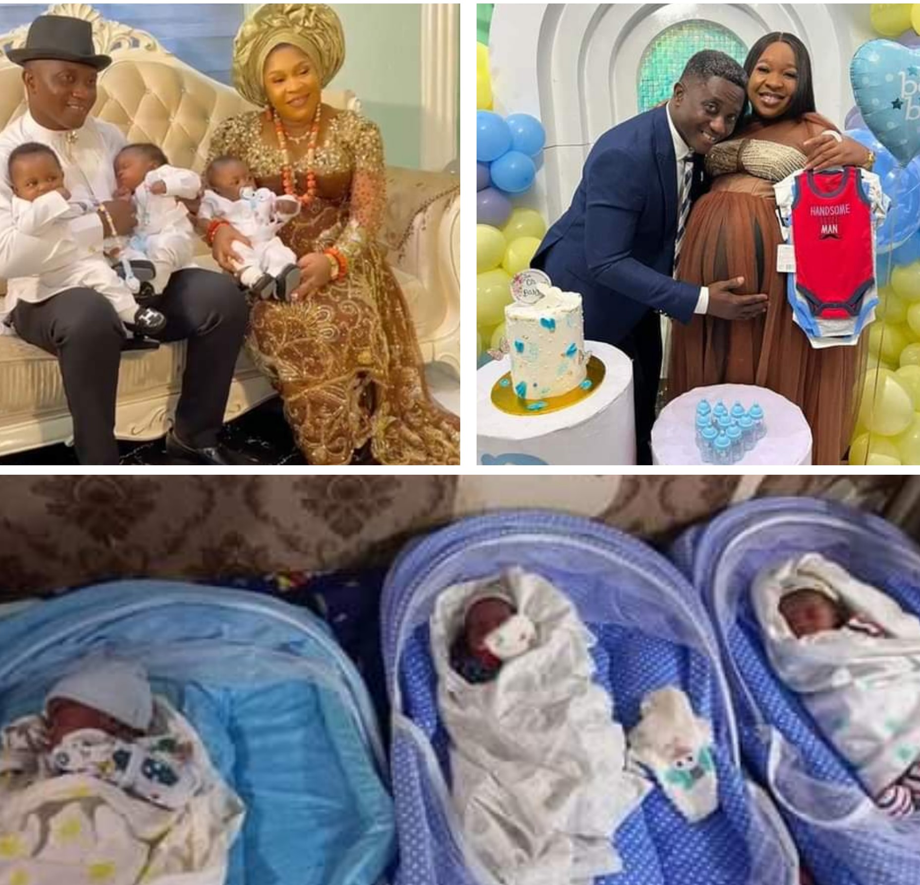 NIGERIAN COUPLE WELCOME TRIPLETS AFTER 14 YEARS OF WAITING