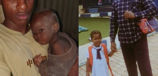 Young man who found a baby girl dumped by the road side in Enugu in June 2022, shares new heartwarming photo of him and the girl